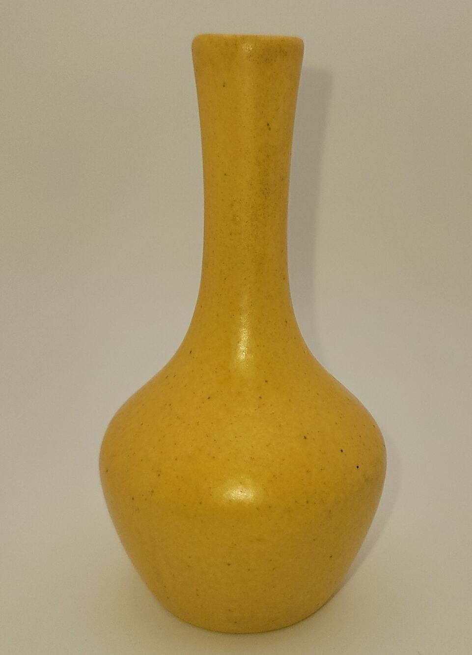 Vintage Haeger Bud Vase Speckled Mustard